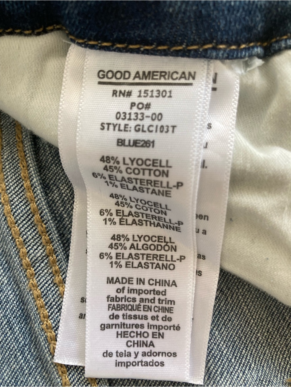 GOOD AMERICAN Good Legs Crop Blue261 sz 4 - Picture 9 of 9